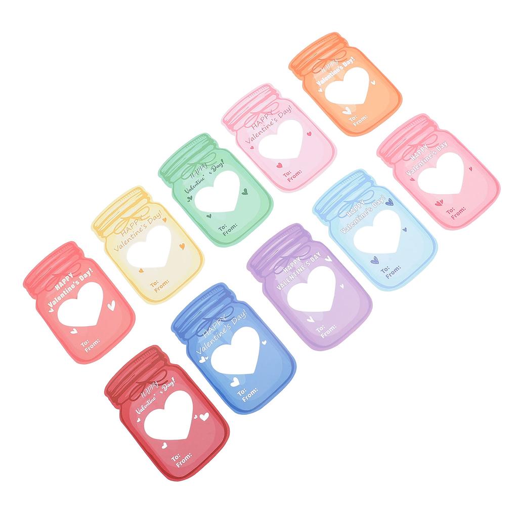 30 ks Valentýnských přání pro děti Výměna dárků ve sklenici Valentýnské DIY přáníčka s plastem