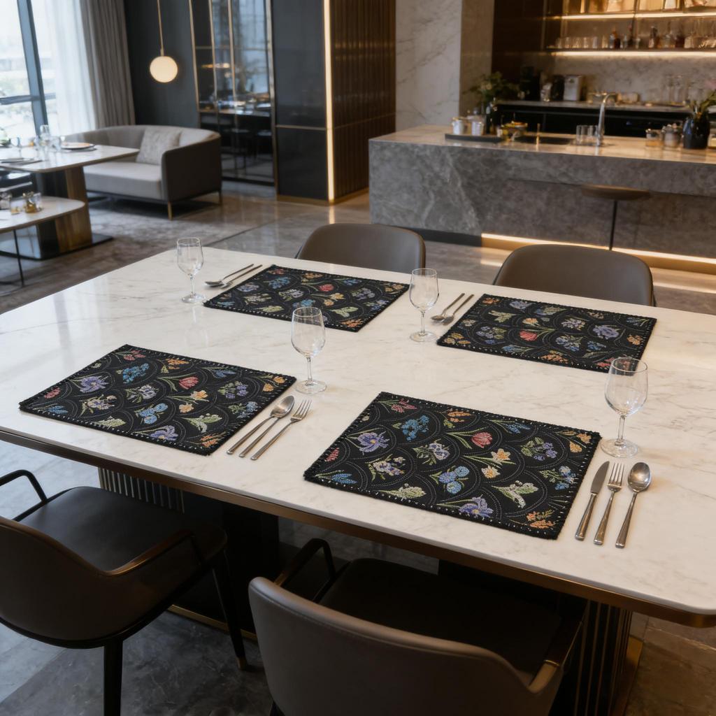 Washable 12x18 Inch Cotton Linen Table Mats Durable for Home Kitchen Restaurant Cafe Party Festival Wedding Decor Placemats