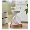 15 Minutes Luminous Remote Control Glass Hourglass Sand Timer Wood Bottom Night Light Sandglass Desk Home Decorative Toys