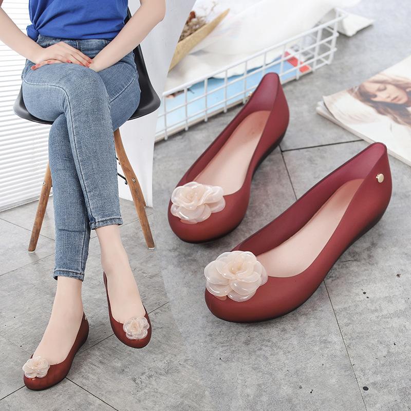 

Maogu 2024 Новые резиновые туфли женские розовые дождевые туфли с резиновым носком на плоской подошве с мягкой толстой подошвой пляжные сандалии из резины 35 красный