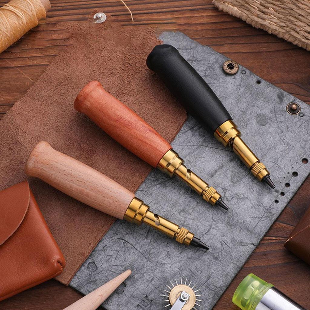 Automatisches Lederlochstanzer-Set Rotationswerkzeug für Papierbasteln, mit 6 austauschbaren Spitzen