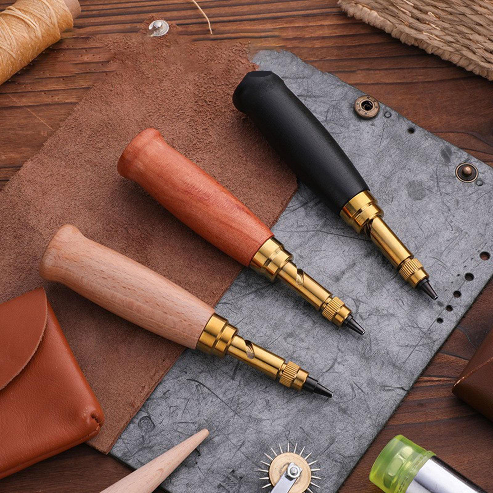 

Автоматический набор для пробивания отверстий в коже, роторный инструмент для бумажного творчества, с 6 сменными наконечниками чёрный