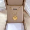 Blessing Character Auspicious Cloud Lock Minimalist Wind Furnace Real Gold Necklace Female Collarbone Chain Accessories