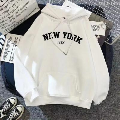 Autumn New York City Letter and Number Hooded Sweatshirt for Women Couple Kangaroo Pocket  Hooded Shirt Winter Clothes Women