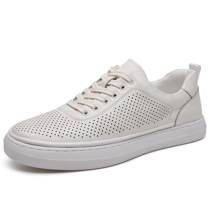 Fashion Brand Men'S Genuine Leather Shoes Office Business Formal Shoes Thick Sole Men'S Sports Leisure Shoes Summer Breathable