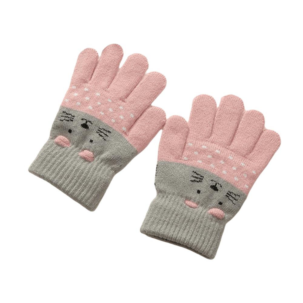 3- 10Years Old Fashion Warm Kids Winter Gloves Coldproof Candy Color Children Mittens Windproof Soft Knitted Gloves Toddler