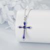 New European and American Cross Pendant Necklace, Simple and Fashionable Birthstone Necklace, Suitable