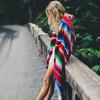 New   8 Color Mexican Stripe Outdoor Cotton Blanket Rainbow Beach Blanket Mattress with Tassel Bed Travel Picnic Rug Sofa Cover