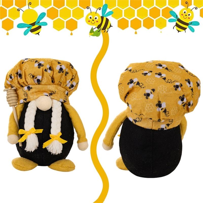 Bees Festival ChefsHat Gnome Ornaments Party Decorations Ornaments Supplies for Bedroom Dormitory Decorations