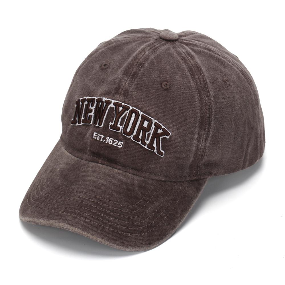Fashion Hat Hot-selling English three-dimensional letter embroidery baseball cap Washed peaked cap NEW YORK curved brim sun hat