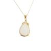 Water Drop Shaped Imitation Hetian Jade Pendant Women'S White Chalcedony Necklace Electroplating