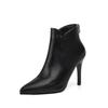 High-heeled fashion boots women's 2026 autumn and winter new fashion stiletto pointed rear zipper short boots