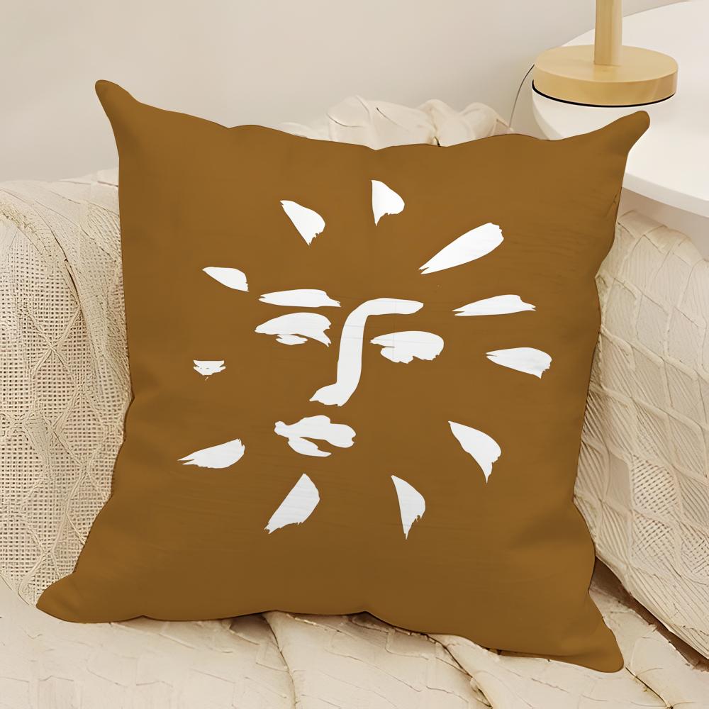 Classic Reto Cartoon M-Mr. Men And Little Miss 2 Pillow Case Natural Linen Double-Sided Printing Sofa Home Decor Cushion Cover