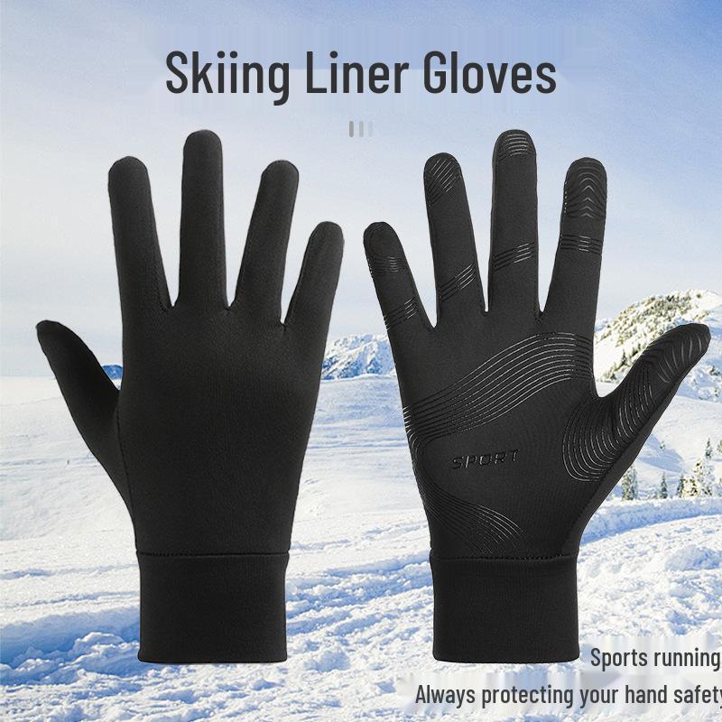 Men's Windproof Touchscreen Ski and Running Gloves - Non-Slip Outdoor Sports Gear for Spring and Autumn.