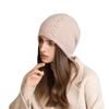 Japanese Autumn And Winter Hats Women'S Solid Color Ear Protection Warm Knitted Hats Big Head Circumference Fashionable Versatile Wool Hats