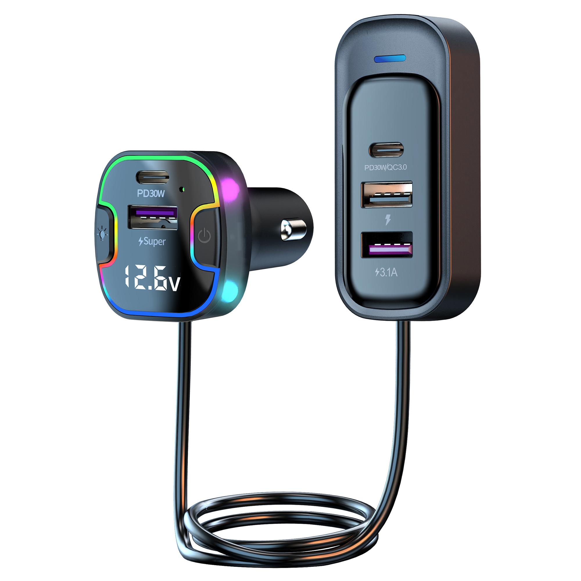 

YQ8 Multi-Port Car Electronic Charger PD Fast Charging Station for Vehicle Front Rear Seat