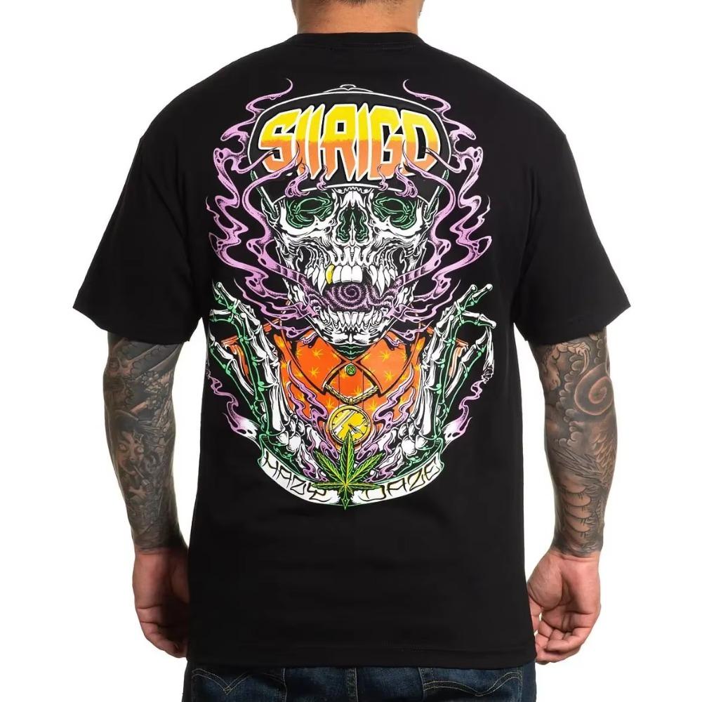 

2024 Men s Clothing Soft Shirts Top Quick Dry T-shirts Summer Weird Pattern Printed Short Sleeve Cool T Shirt Simple Streetwear XXXXXL чёрный