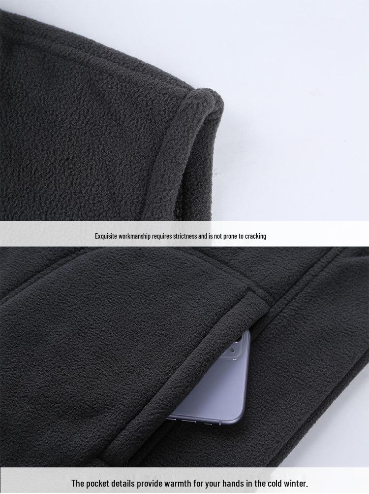 Men's Winter Fleece Shawl Vest - Warm Plush Outerwear