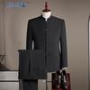 Men's New Chinese Style Stand-Collar Zhongshan Suit Set
