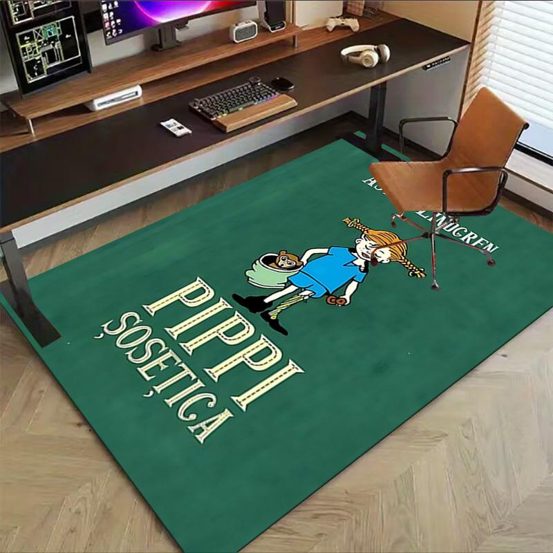 1PC Pippi Longstocking Astrid Lindgren Extra Large Non Slip Floor carpet, Office, family, bedroom, Studio Large Area Rug Indoor Rugs