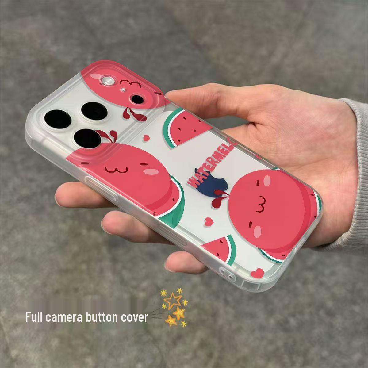 

Fun Smile Face Watermelon Camera Button Case for iPhone 17/16/15/14/13/12/11 (Matte Finish) Apple 12