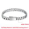 100% S925 Sterling Silver Bracelet 8MM Punk S925 Silver Jewelry Never Fade Carry Certificate Men Women Jewelry Gifts