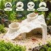 Safe Fish Hiding Spot Aquarium Corner Hideout, under Gravel Betta Cave Tunnel, Tank Stone-Look Hideout Viewing Tunnel for Shrimp Freshwater Ornament