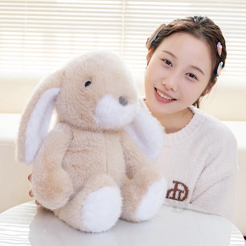 Long-eared Bunny Doll Plush Toy Little White Rabbit Doll Children Accompany Soothing Pillow Rag Doll