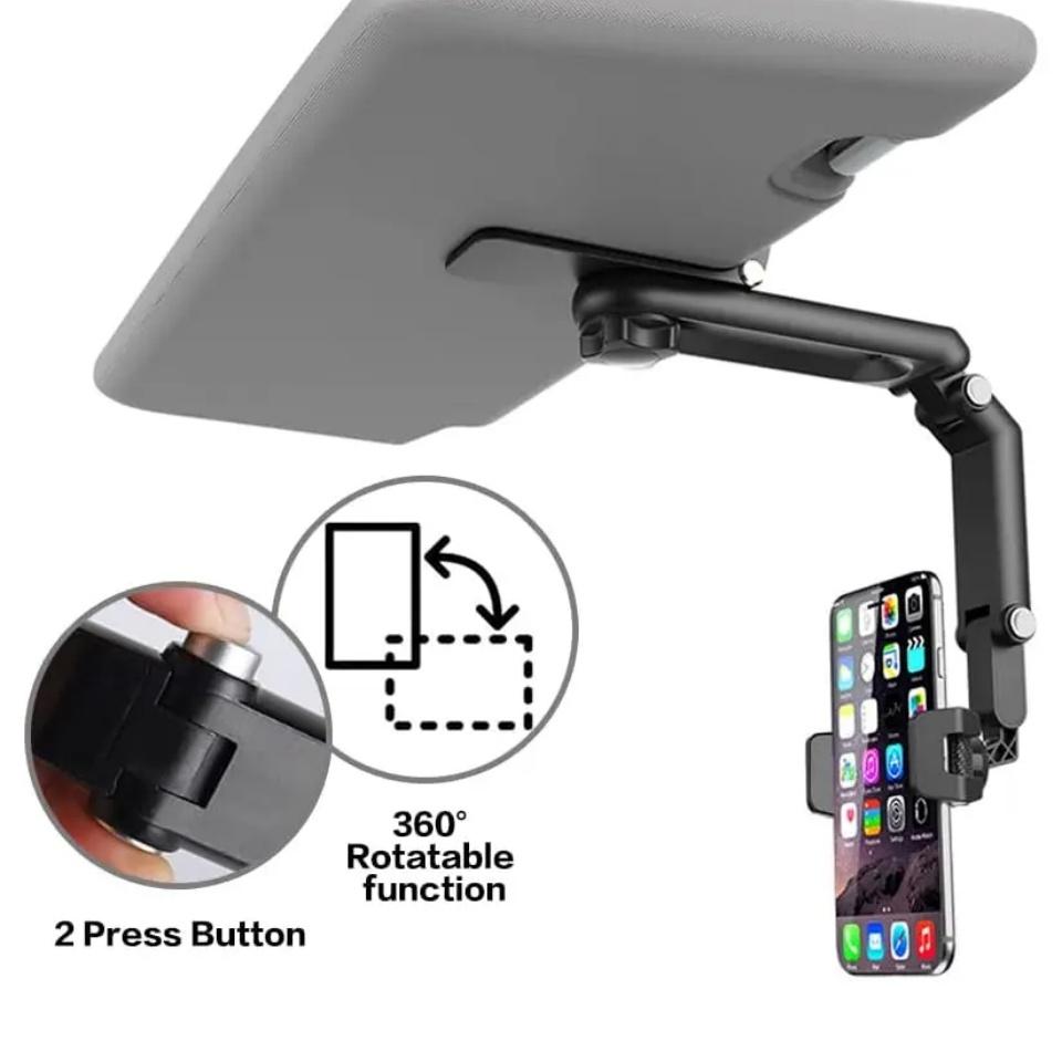Sun Visor Cell Phone Holder for Car, 1080° Rotatable Sun Visor Car Phone Mount, Universal for iPhone Samsung Galaxy LG and More