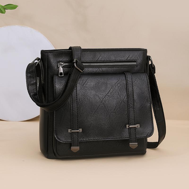 Women's Shoulder Bag Large Capacity Business Commuter Crossbody Bag Retro Messenger Bag PU Small Square Bag