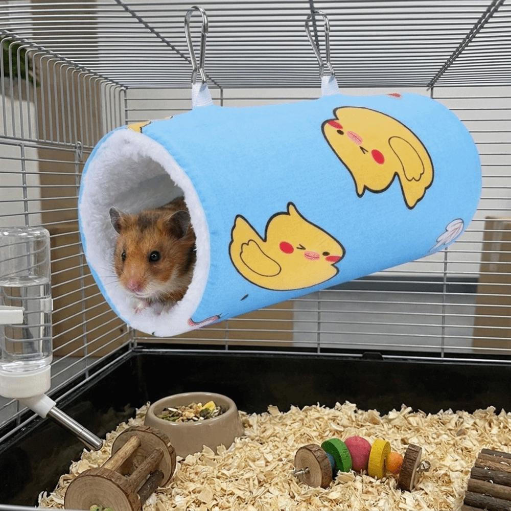 Cartoon Pattern Hamster Plush Tunnel Thickened Pet Play Tunnel for Guinea Pig Mice