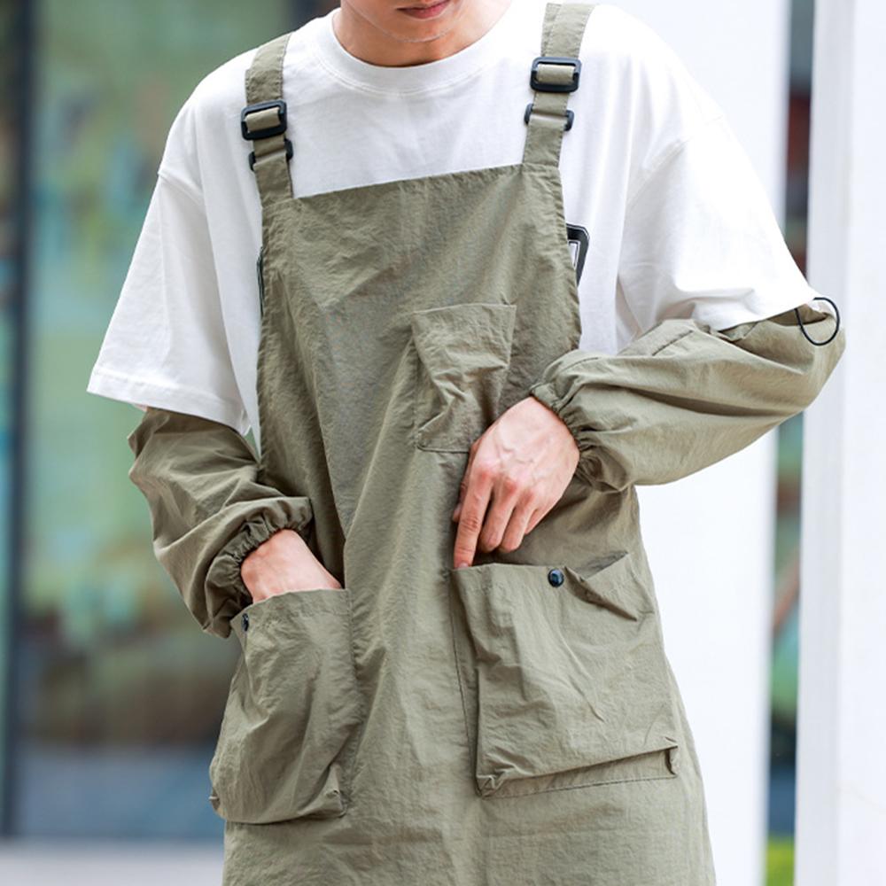 

Прочные регулируемые кухонные фартуки однотонные с карманами фартук шеф-повара противозагрязняющий дышащий водонепроницаемый фартук для готовки зелёный