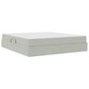 Storage Bed with Mattress Light Grey 160 x 200 cm Velvet