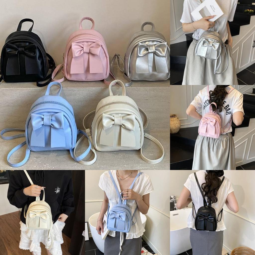 Süßer Mini-Rucksack mit Schmetterlings-Schleife aus PU-Material für den täglichen Gebrauch