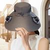 Solar Powered Cooling Fan Hat  with USB Charging Wide Brim Sun Hat Breathable for Men Hiking Fishing Outdoor