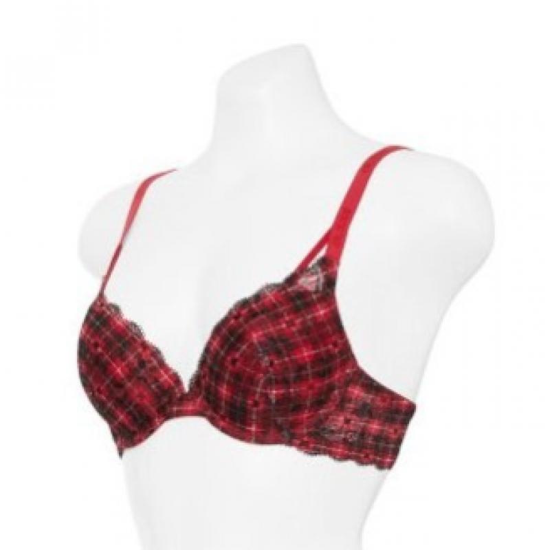 Guess Holiday Heart Check Wire Bra + Panty Set  Gdwbrb12 Bpb12 