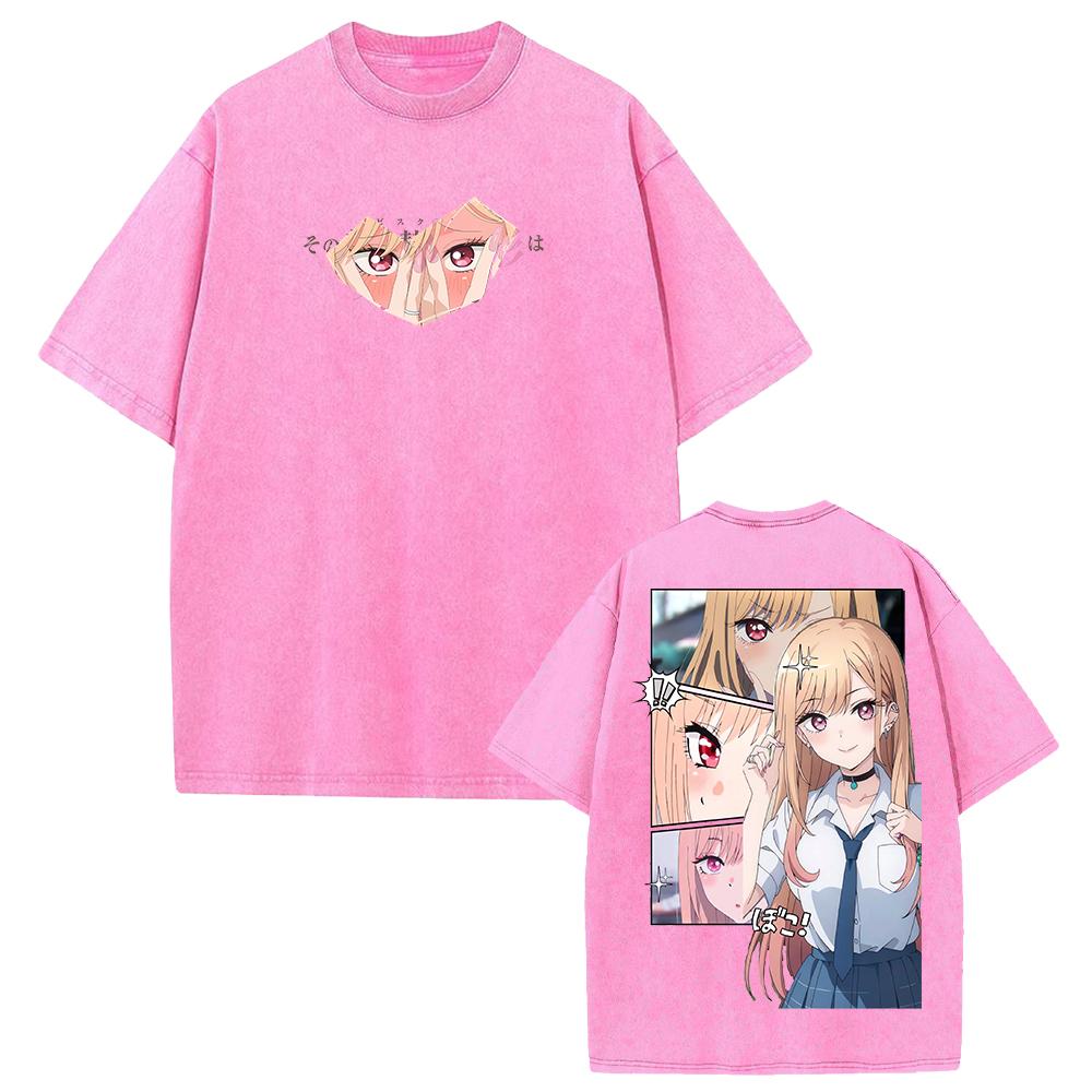 Camiseta de Anime Japonés My Dress-Up Darling Linda Marin Manga Camiseta Lavada Ropa para Hombres Mujeres Top
