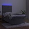 Exclusive House - LED Bed Slat Base Mattress Light Gray 90x200cm Velvet