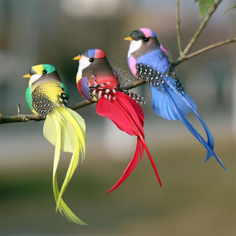 1Pcs Random Simulation Swallow Tail Bird Clip Handmade Bird Plant-decorated Artificial Bird Handicrafts For Ornament
