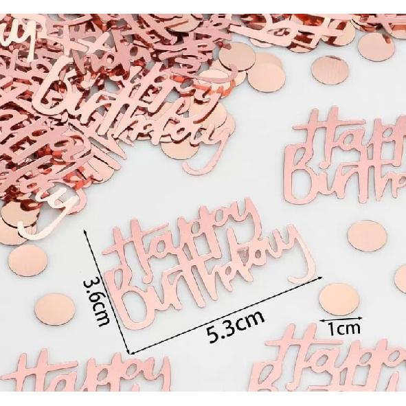 Rose Gold Birthday Confetti for Table Decor,271 PCS Glitter Happy Birthday Decorations for Party Supplies,Table Confetti