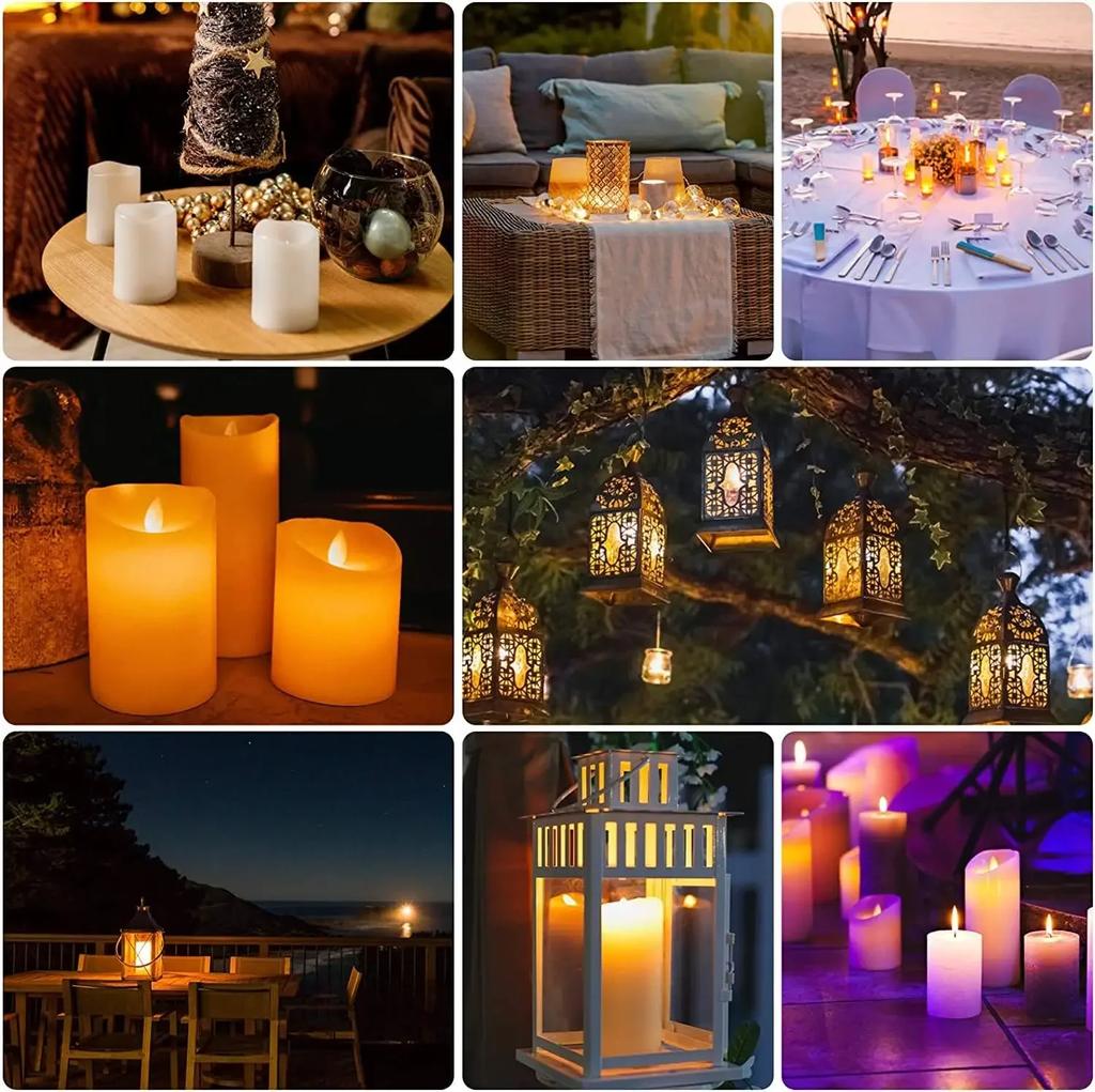 6Pcs Flameless LED Candles with Remote Control Timer Battery Operated  Flickering Candle for Home Party Wedding Christmas Decor