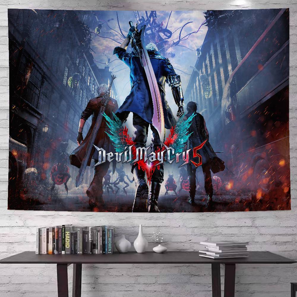 Game DDevil MMay CCry Anime Tapestry Hanging Tarot Hippie Wall Rugs Dorm Home Decor