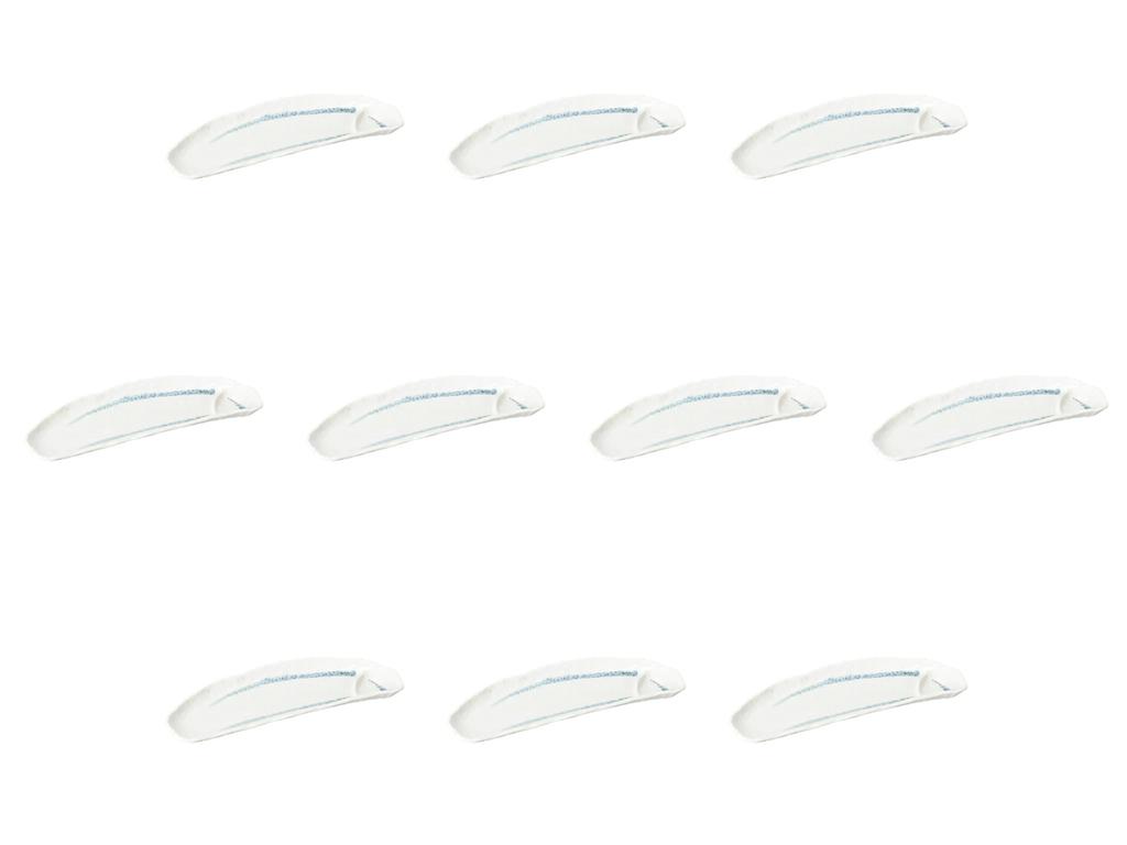 Set of 10 Lined Divided Sanma Plates X 12 X 2 Divided Plates Setomonohonpo Half-moon [31.5 Cm]