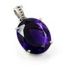 37Ct Certified Natural Purple Tourmaline Pendant Oval Cut 925 Sterling Silver AI-23-NS