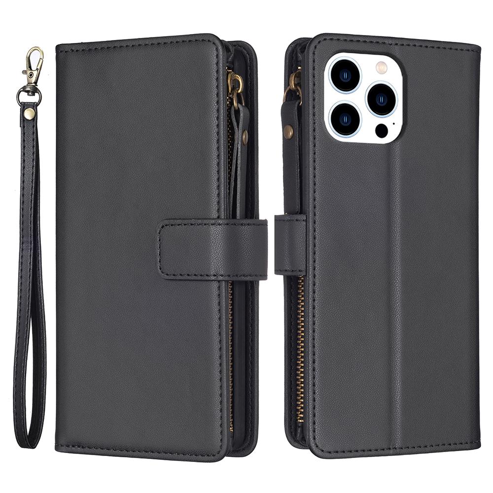 

BF Style-19 for iPhone 16 Pro Case Zipper Wallet Leather Phone Cover A
