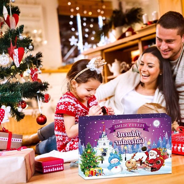 24pcs Advent Calendar 2020 Christmas Slime Different Countdown Calendar Toy Christmas Gift Squishy Toy Fluffy Slime Toys