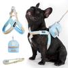 Puppy chest back leash Small and medium-sized dog V-shaped rainbow chest back set Adjustable soft pet dog supplies