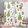 2pcs,2D Plane Printing Curtain Fabric Christmas Trees Festive Birds Polyester Easy Install (without Rod) Decorations Outdoor