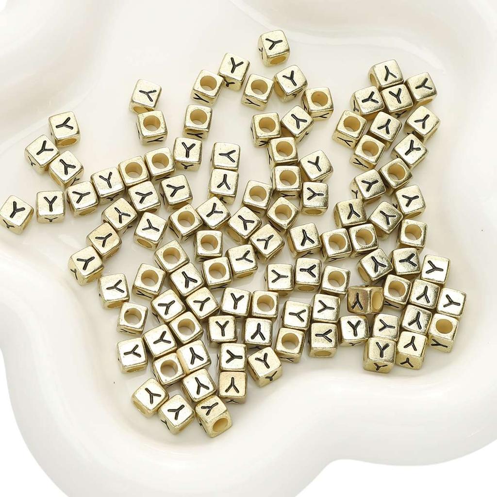 50 pz 6mm Cubo Quadrato Acrilico Fai da Te Perline Lettere Alfabeto A-Z Lettere Inglesi Per Braccialetto Collana Gioielli