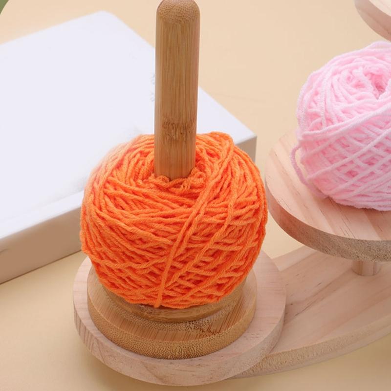 Wood Yarn Holder Rotatable Yarn Spool Holder Portable Yarn Dispenser Knitting Yarn Organizers Yarn Thread Spool Holder